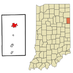 Adams County Indiana Incorporated and Unincorporated areas Decatur Highlighted